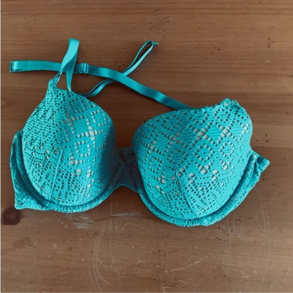 Victoria Secret Teal bra lined semi Size 34D